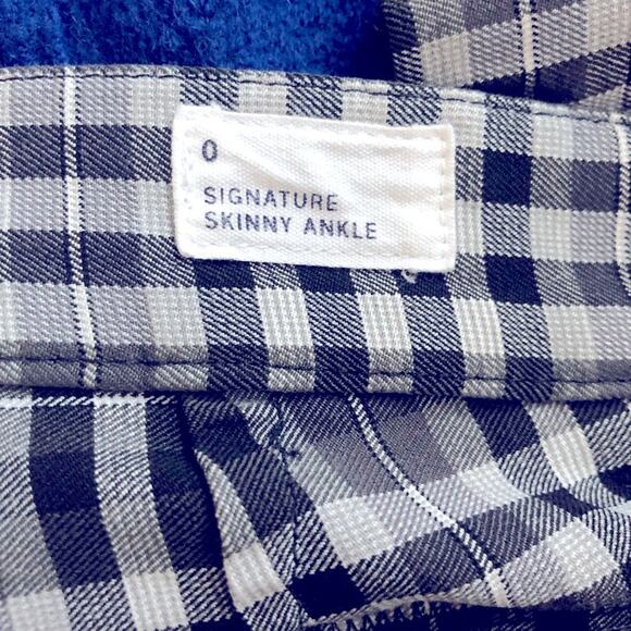 Gap black and white plaid signature skinny ankle pants size 0 - Picture 4 of 6